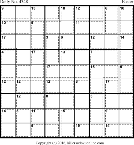 Killer Sudoku for 11/13/2017