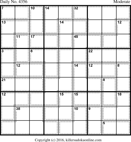 Killer Sudoku for 11/21/2017
