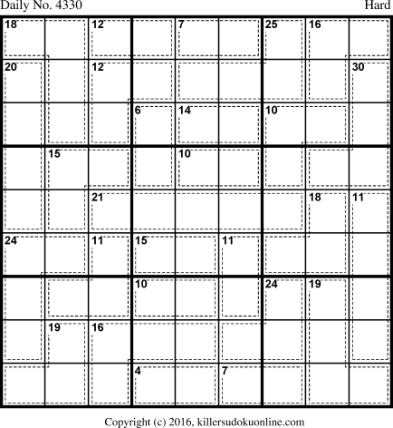 Killer Sudoku for 10/26/2017