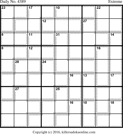Killer Sudoku for 12/24/2017