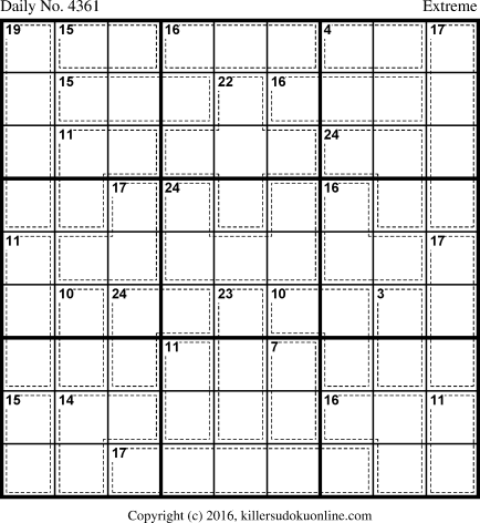 Killer Sudoku for 11/26/2017