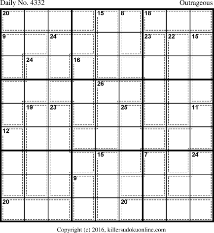 Killer Sudoku for 10/28/2017