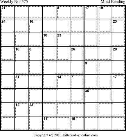 Killer Sudoku for 1/9/2017