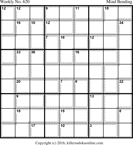Killer Sudoku for 11/20/2017