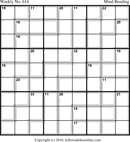 Killer Sudoku for 10/9/2017