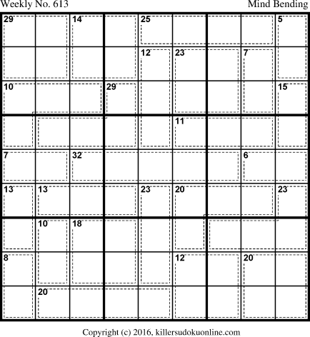 Killer Sudoku for 10/2/2017