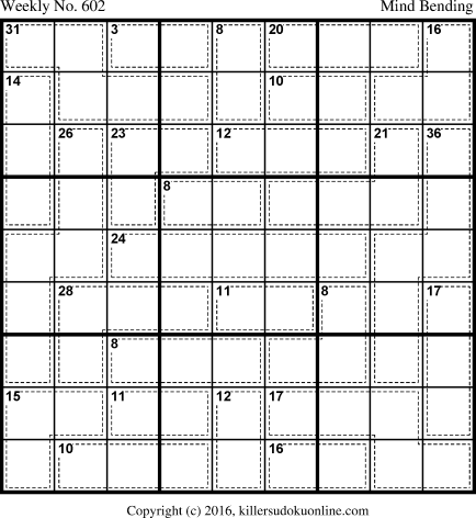 Killer Sudoku for 7/17/2017