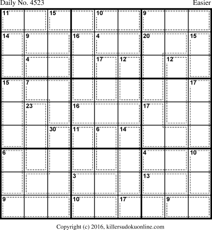 Killer Sudoku for 5/7/2018