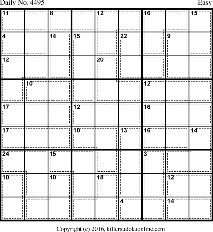 Killer Sudoku for 4/9/2018