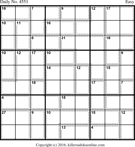 Killer Sudoku for 6/4/2018