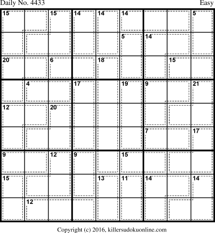 Killer Sudoku for 2/6/2018