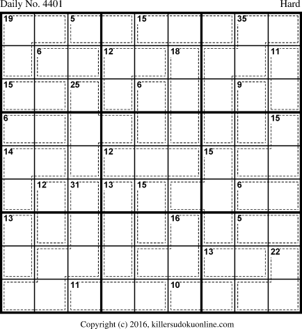 Killer Sudoku for 1/5/2018