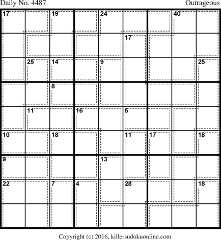 Killer Sudoku for 4/1/2018