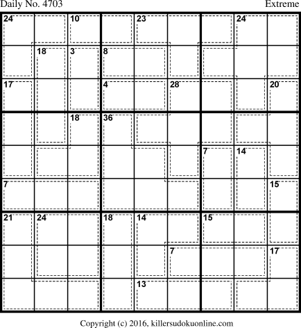 Killer Sudoku for 11/3/2018