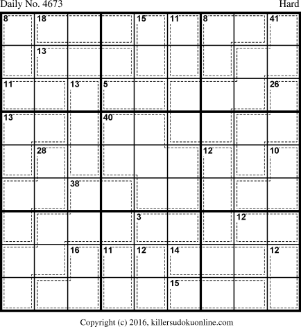 Killer Sudoku for 10/4/2018