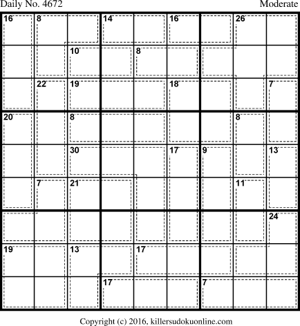 Killer Sudoku for 10/3/2018