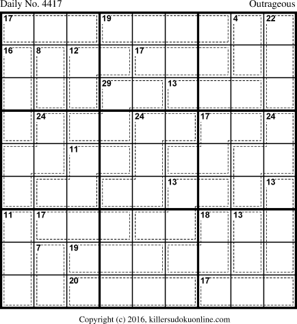 Killer Sudoku for 1/21/2018