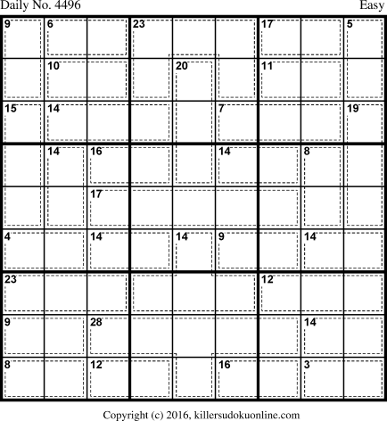 Killer Sudoku for 4/10/2018
