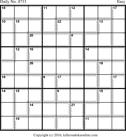 Killer Sudoku for 12/3/2018