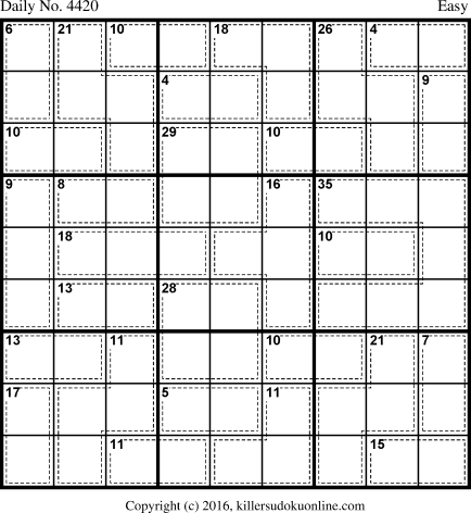 Killer Sudoku for 1/24/2018