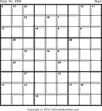 Killer Sudoku for 4/20/2018