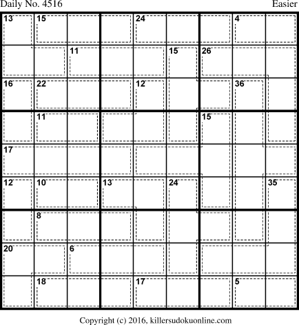 Killer Sudoku for 4/30/2018