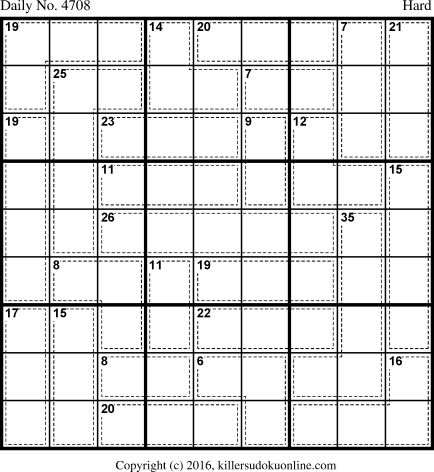 Killer Sudoku for 11/8/2018