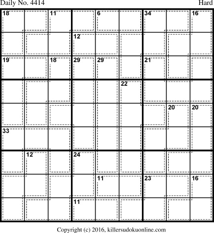 Killer Sudoku for 1/18/2018
