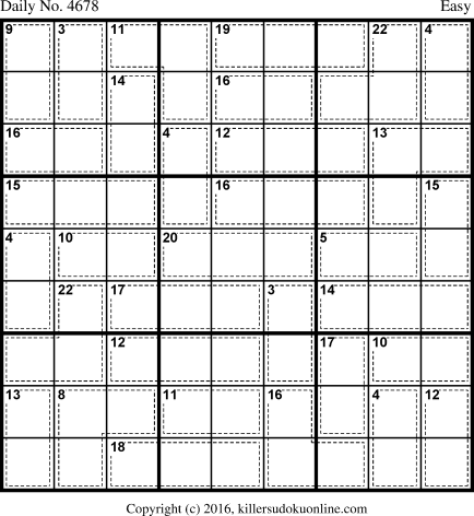 Killer Sudoku for 10/9/2018