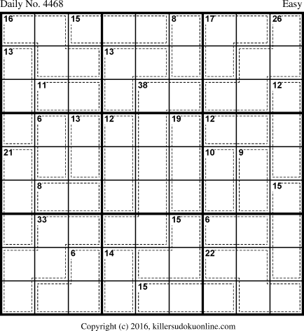Killer Sudoku for 3/13/2018