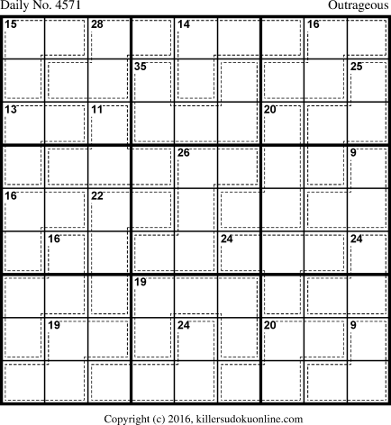 Killer Sudoku for 6/24/2018