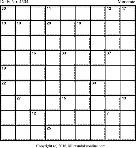 Killer Sudoku for 4/18/2018