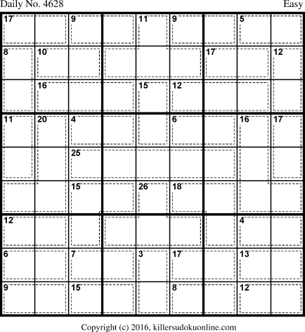 Killer Sudoku for 8/20/2018