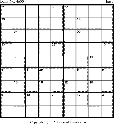 Killer Sudoku for 9/11/2018