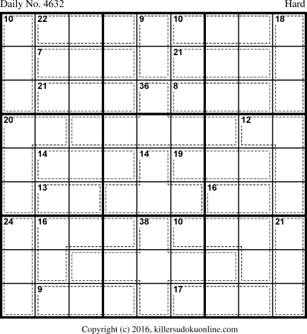 Killer Sudoku for 8/24/2018