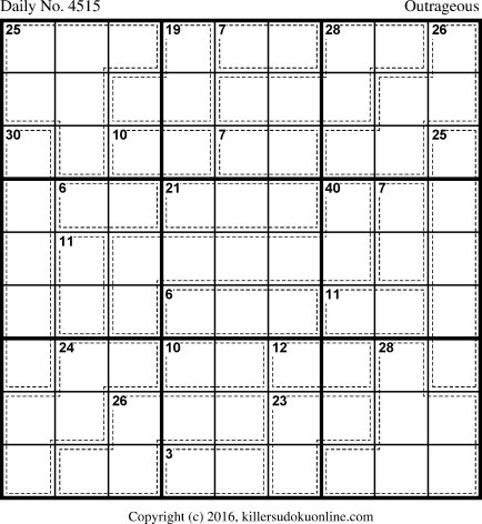 Killer Sudoku for 4/29/2018