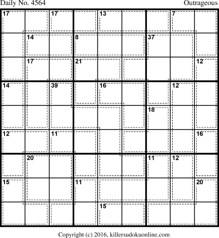 Killer Sudoku for 6/17/2018
