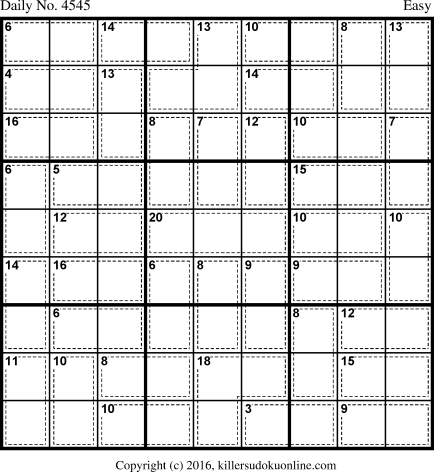 Killer Sudoku for 5/29/2018