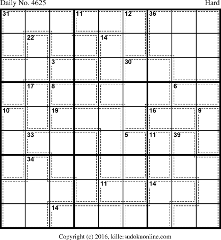 Killer Sudoku for 8/17/2018