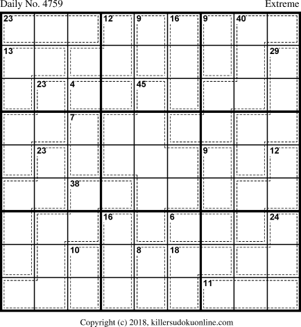 Killer Sudoku for 12/29/2018