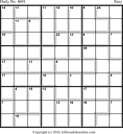 Killer Sudoku for 10/22/2018