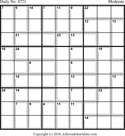 Killer Sudoku for 11/21/2018