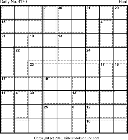Killer Sudoku for 11/30/2018