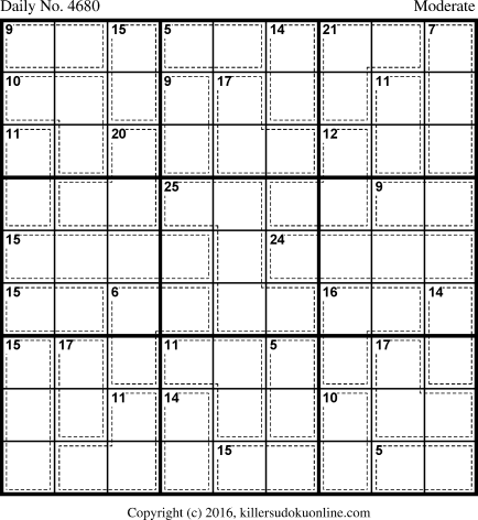 Killer Sudoku for 10/11/2018