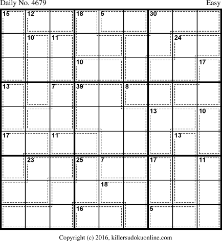 Killer Sudoku for 10/10/2018