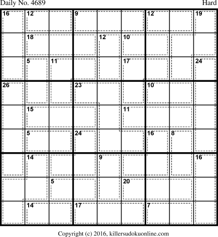 Killer Sudoku for 10/20/2018