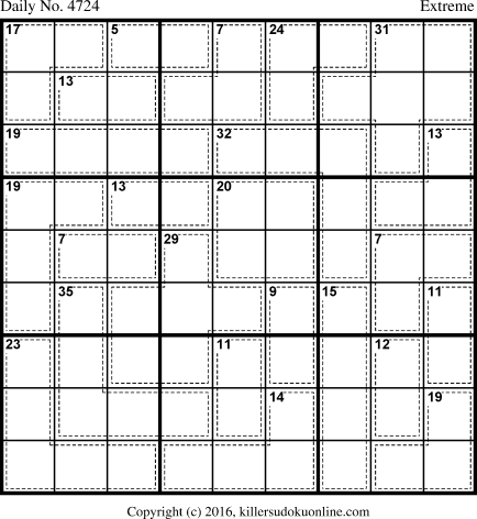 Killer Sudoku for 11/24/2018