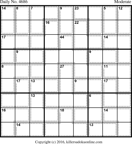 Killer Sudoku for 10/17/2018