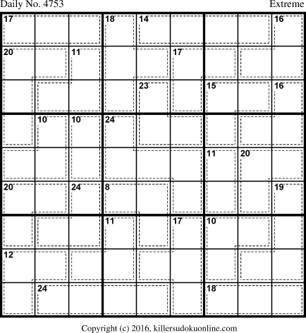 Killer Sudoku for 12/23/2018
