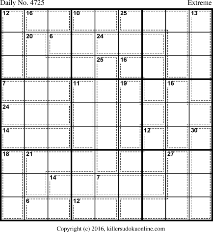 Killer Sudoku for 11/25/2018